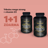 PROMOCIÓN 1+1 Pack GRATIS Tribulus mega strong + vitamina D3, suministro para 4 meses
