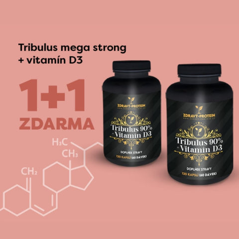 PROMOCIÓN 1+1 Pack GRATIS Tribulus mega strong + vitamina D3, suministro para 4 meses