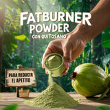 1+1 GRATIS: Quemador de grasa súper potente FATBURNER Powder con quitosano para reducir el apetito