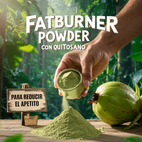 1+1 GRATIS: Quemador de grasa súper potente FATBURNER Powder con quitosano para reducir el apetito