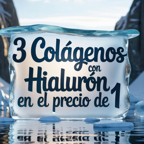 3 paquetes de colágeno con ácido hialurónico al precio de 1